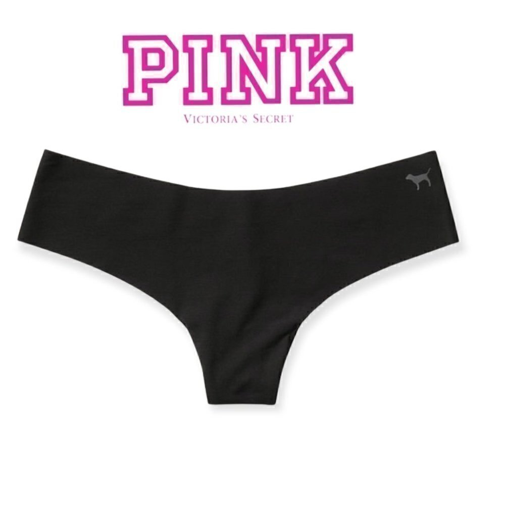 𝅺pink Victoria's Secret Pure Black No-Show Thong Panty Size M